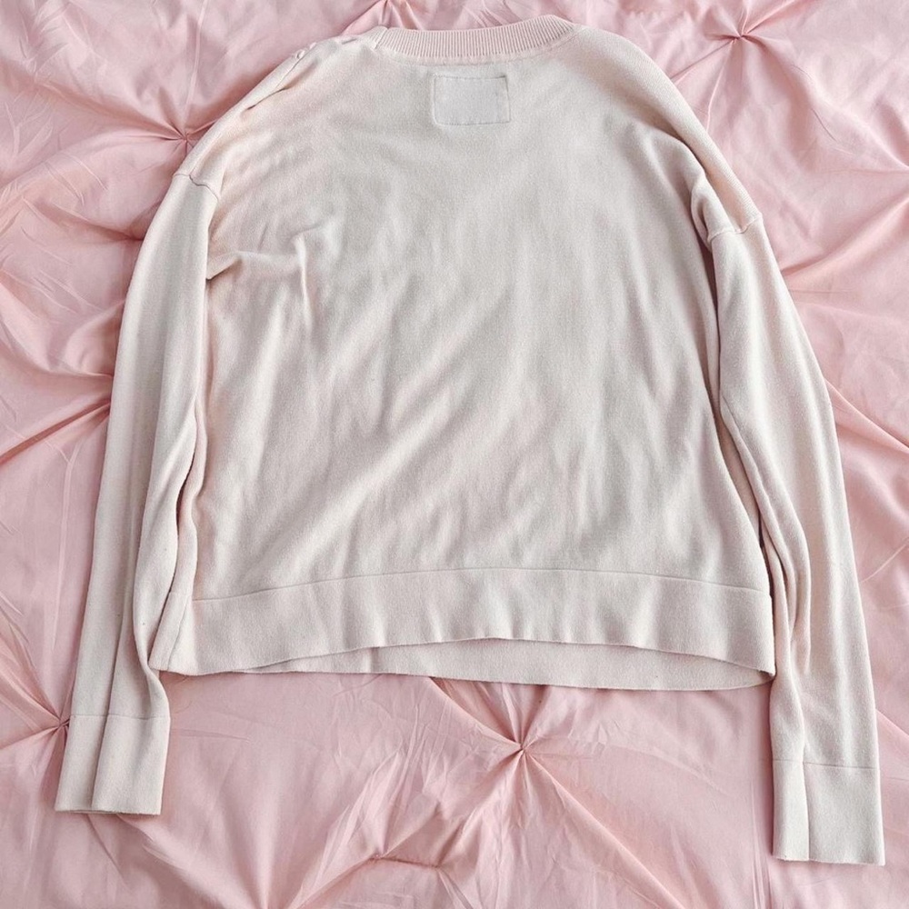 Abercrombie pink argyle / aran knit sweater - Picture 2 of 4